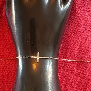 Elegant 14k white Gold Cross Bracelet